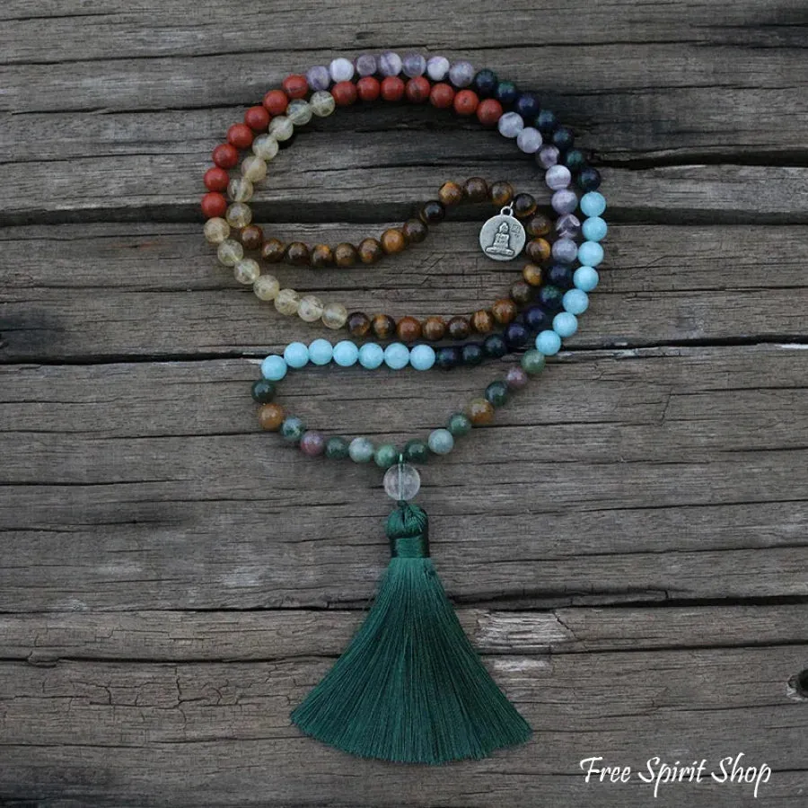 108 7 Chakras Natural Stone Mala Beads