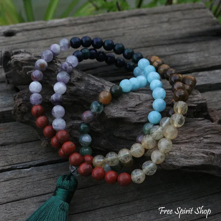 108 7 Chakras Natural Stone Mala Beads