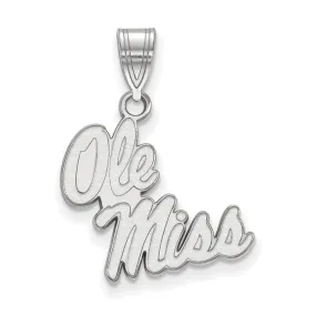 14k White Gold U. of Mississippi Medium 'Ole Miss' Pendant