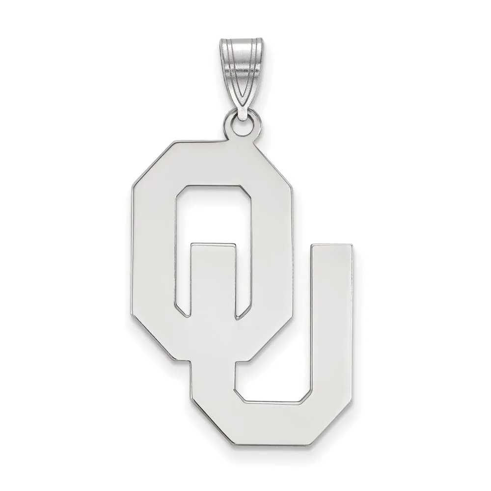 14k White Gold U. of Oklahoma XL Pendant