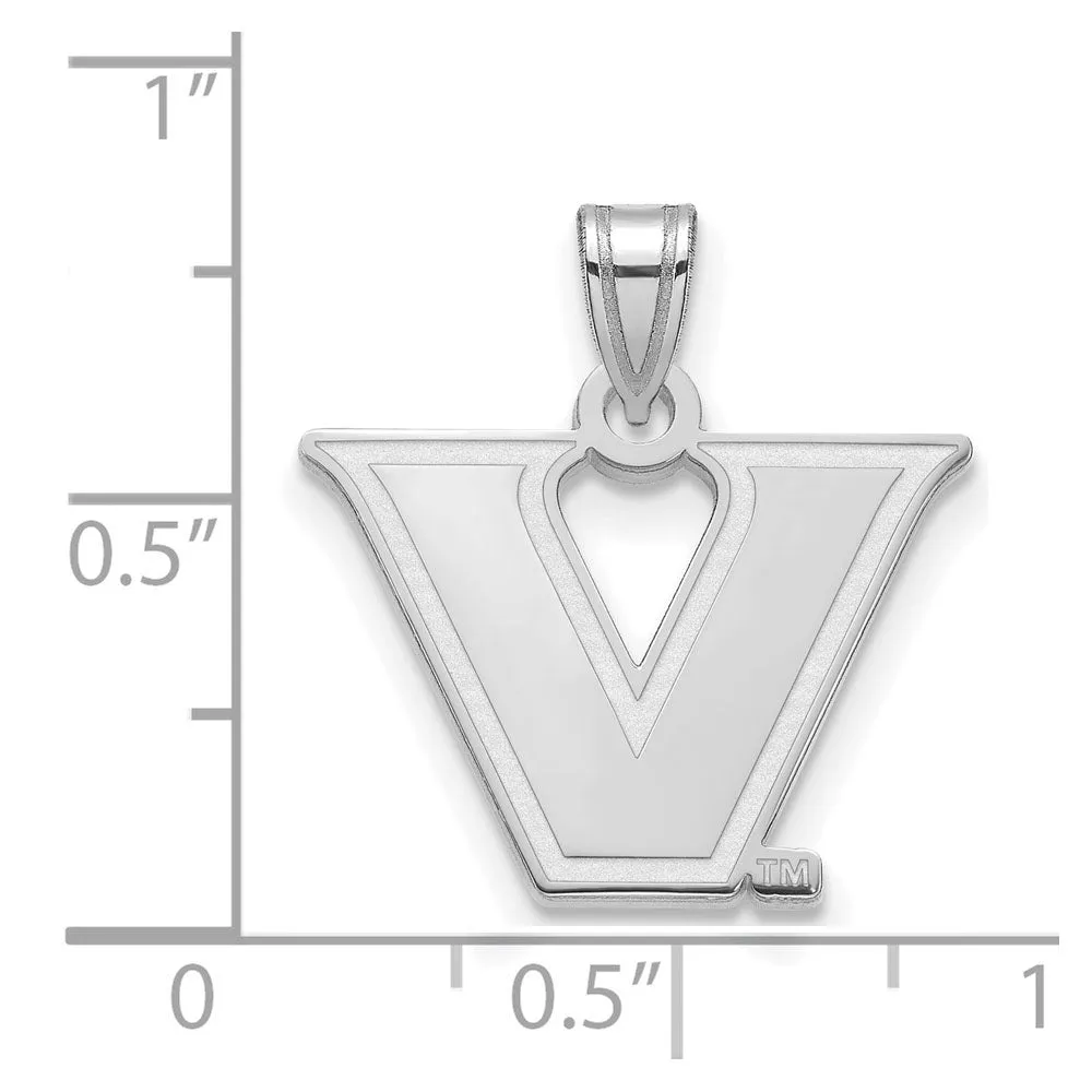 14k White Gold Vanderbilt U. Small Logo Pendant