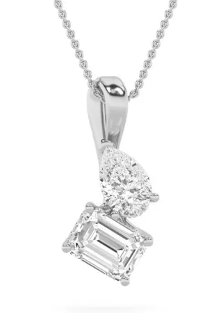 14kt Gold 3.00 CTW Toi et Moi Lab Diamond Pendant