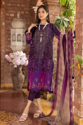 3-Pc Charizma Unstitched Embroidered Swiss Collection With Voil Dupatta SM23-03