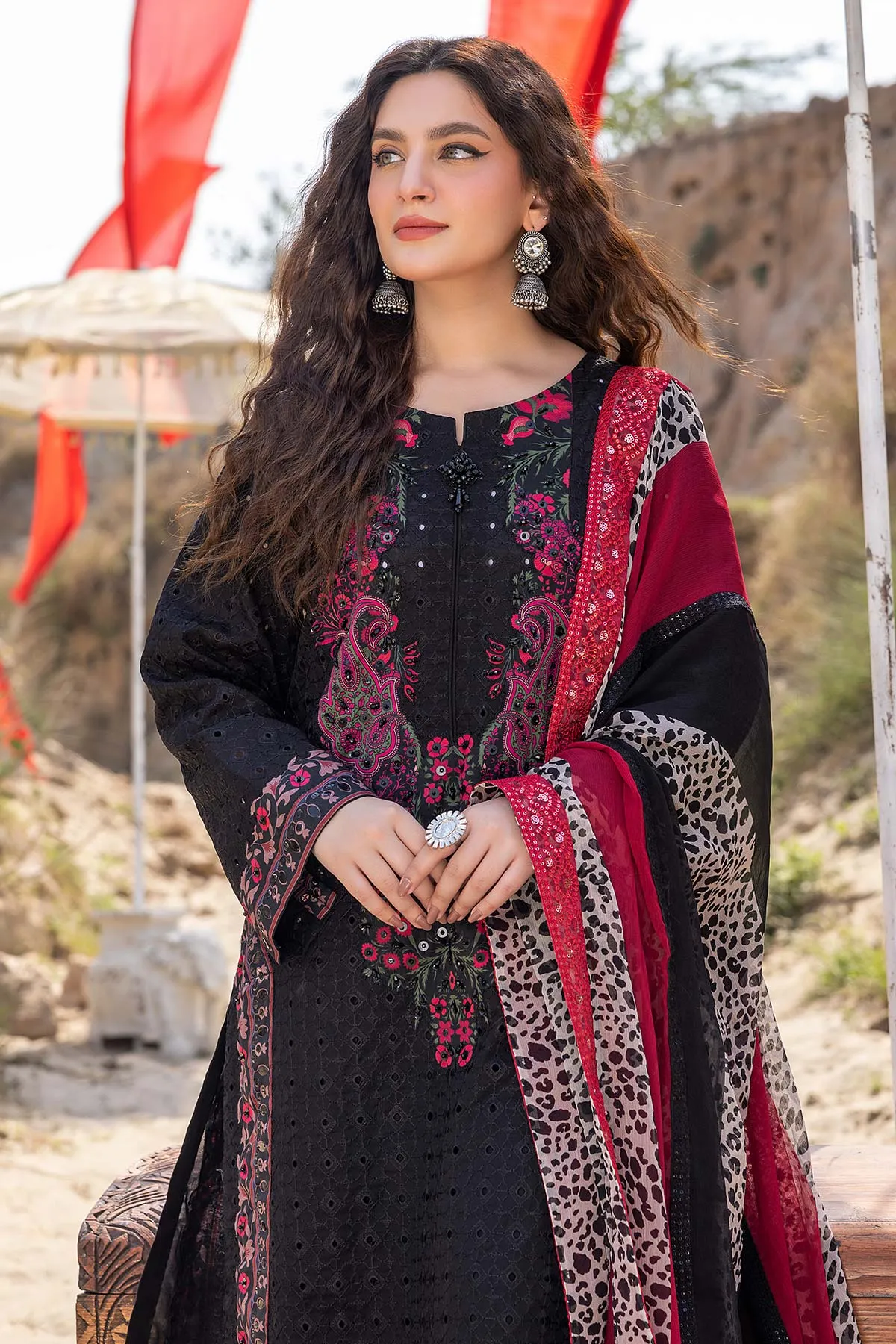 3 Pc Charizma Unstitched Luxury Embroidered Eid Collection ED23-03