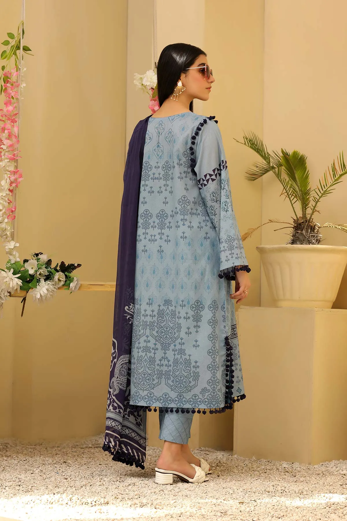 3-piece Unstitched Lawn with Print Chiffon Dupatta CP-29