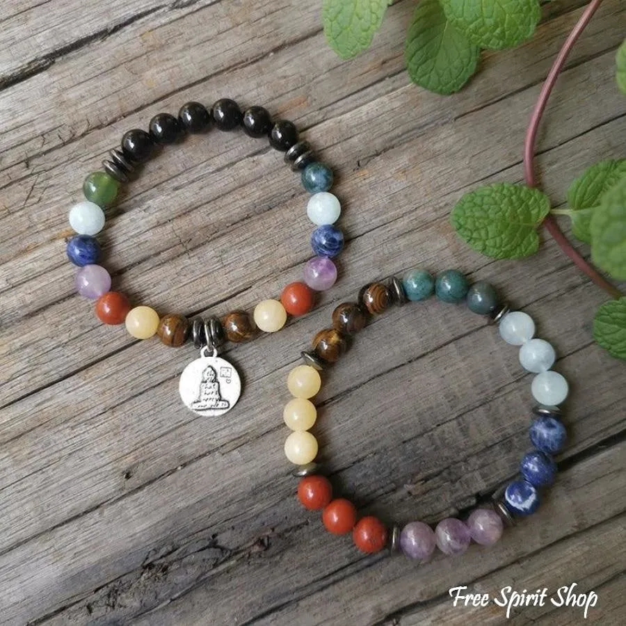 7 Chakra Natural Healing Stone Bead Bracelet