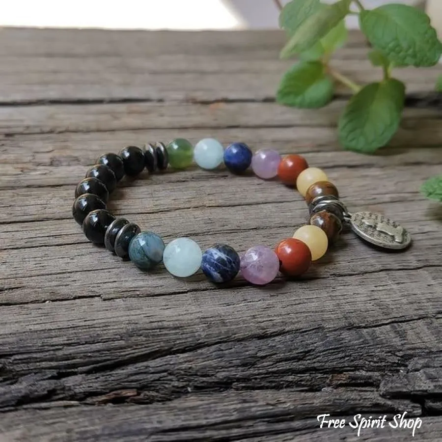 7 Chakra Natural Healing Stone Bead Bracelet