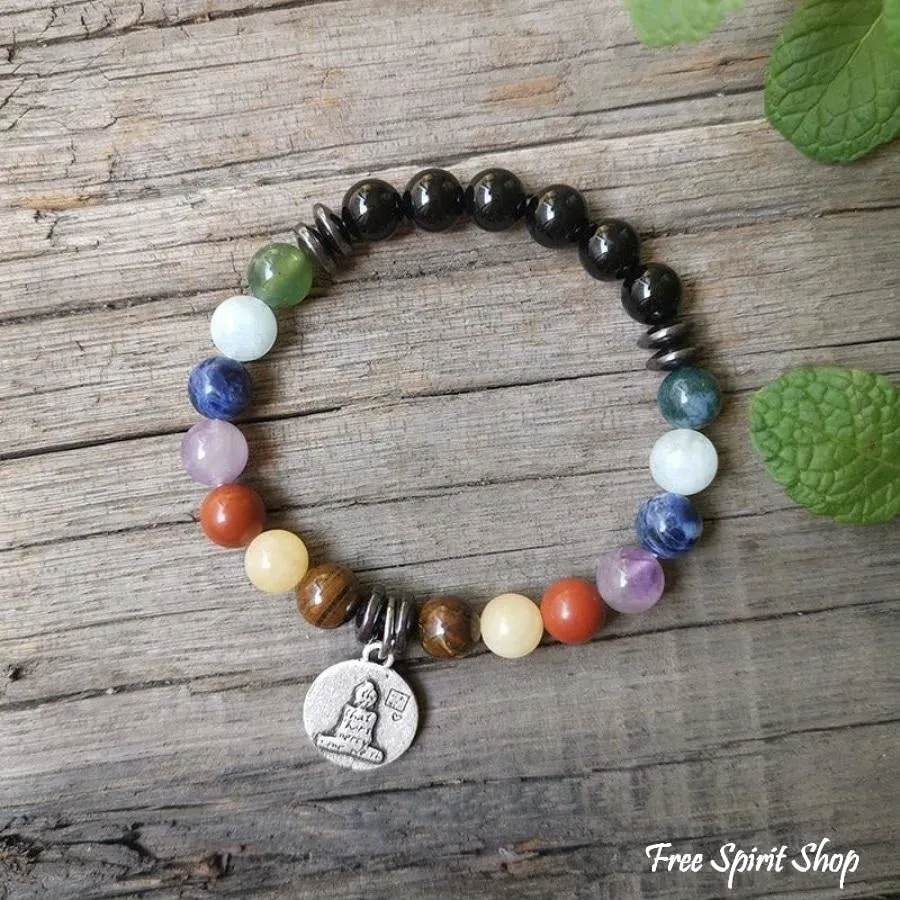 7 Chakra Natural Healing Stone Bead Bracelet