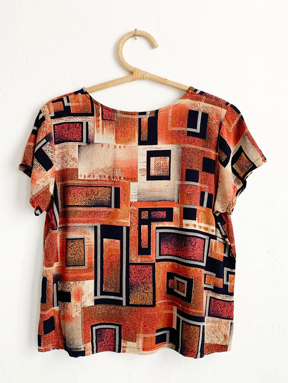 Abstract Red Square Rayon Tshirt