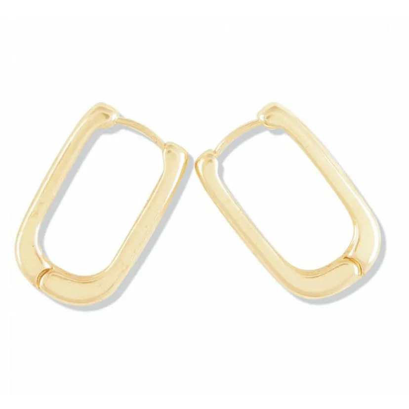 Alena Square Hoop Link Hook Drop Earrings