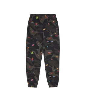 A/O SPACE CAMO SWEATPANTS - BLACK