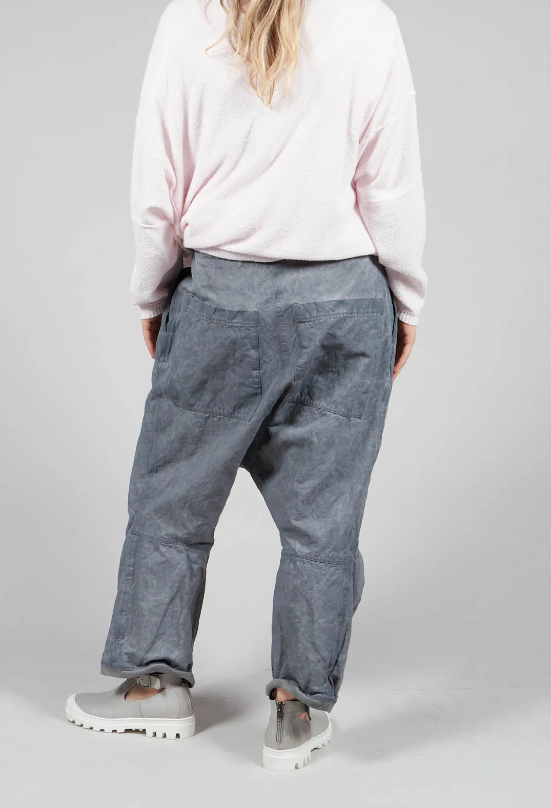 Ash Drop Crotch Trousers in C.Coal 70% Cloud