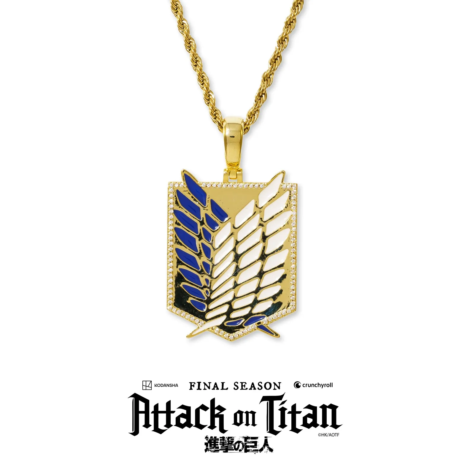 Attack On Titan Scout Necklace Pendant & Rope Chain