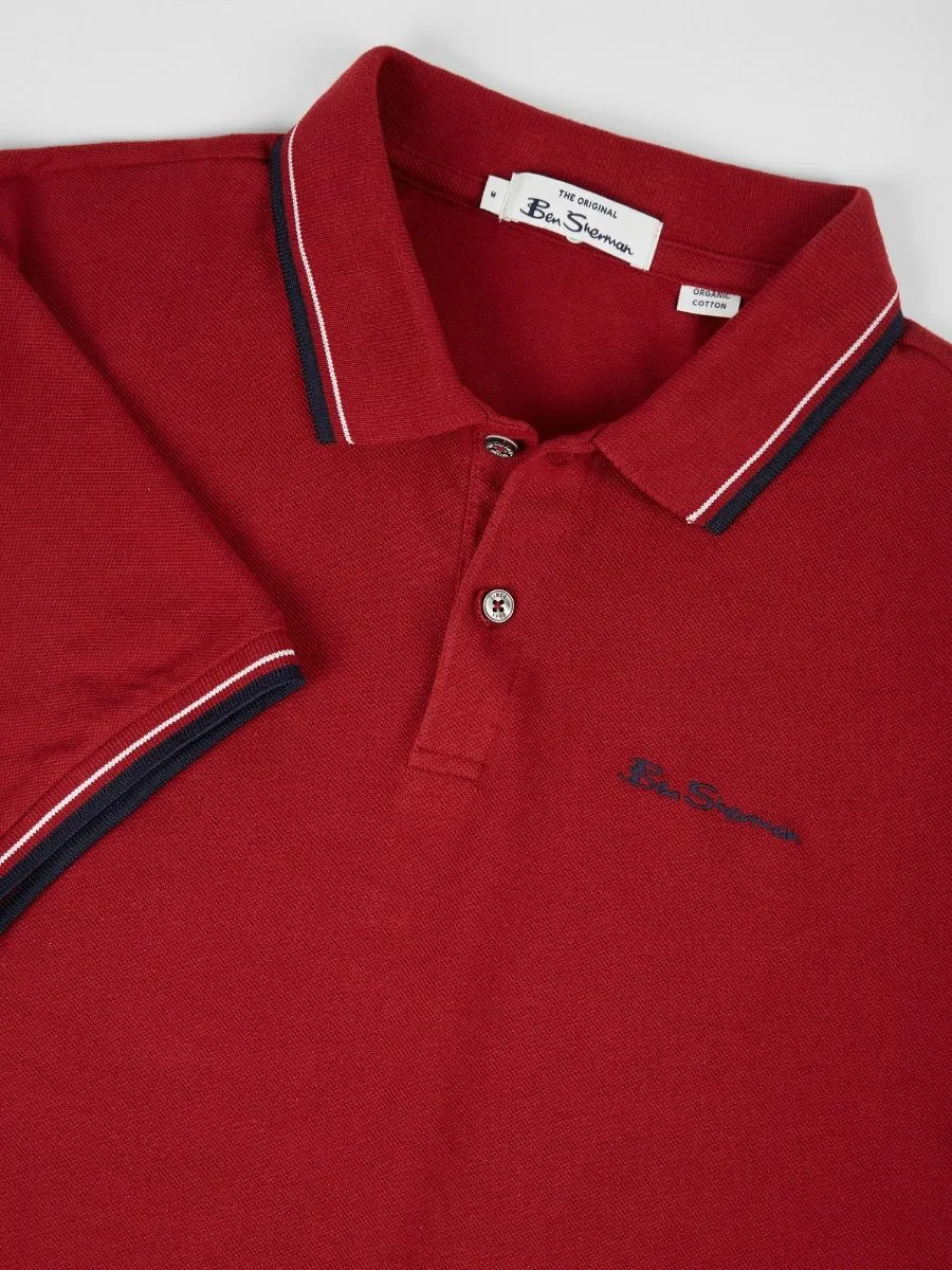 Ben Sherman Casual Short Sleeve Polo Shirt Red