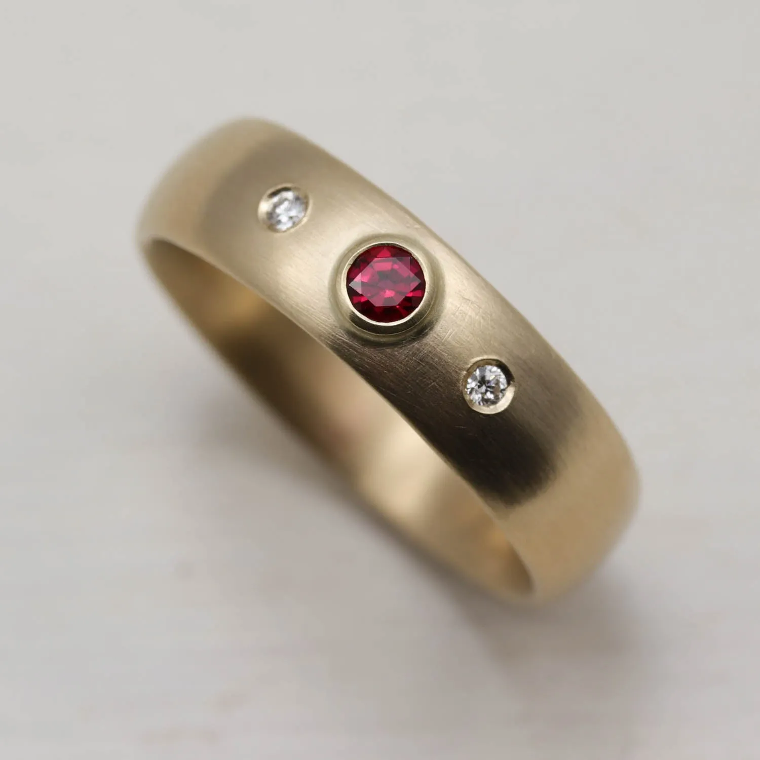 Bezel-set Ruby Classic Wedding Band