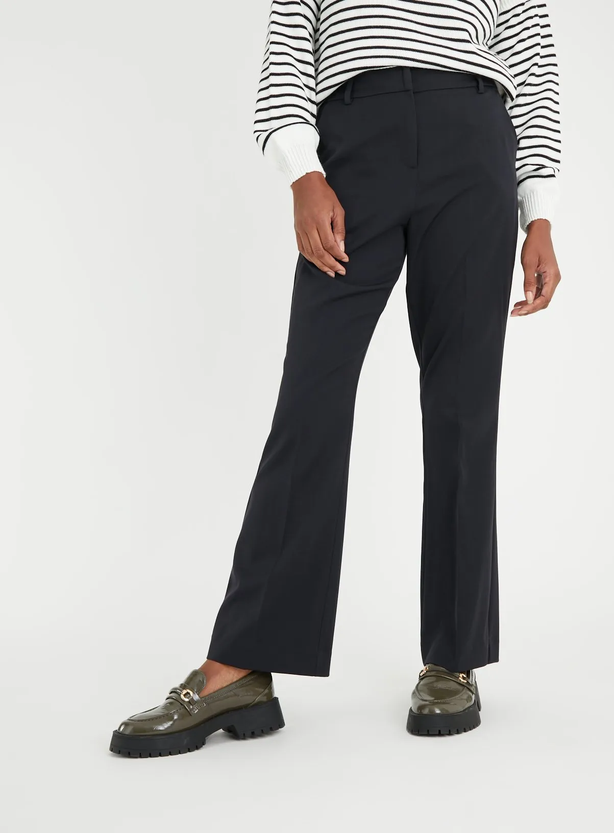 Buy Black Kick Flare Trousers 18L | Trousers | Tu