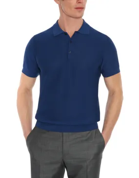 CANALI Premium Cotton Knit Polo Blue