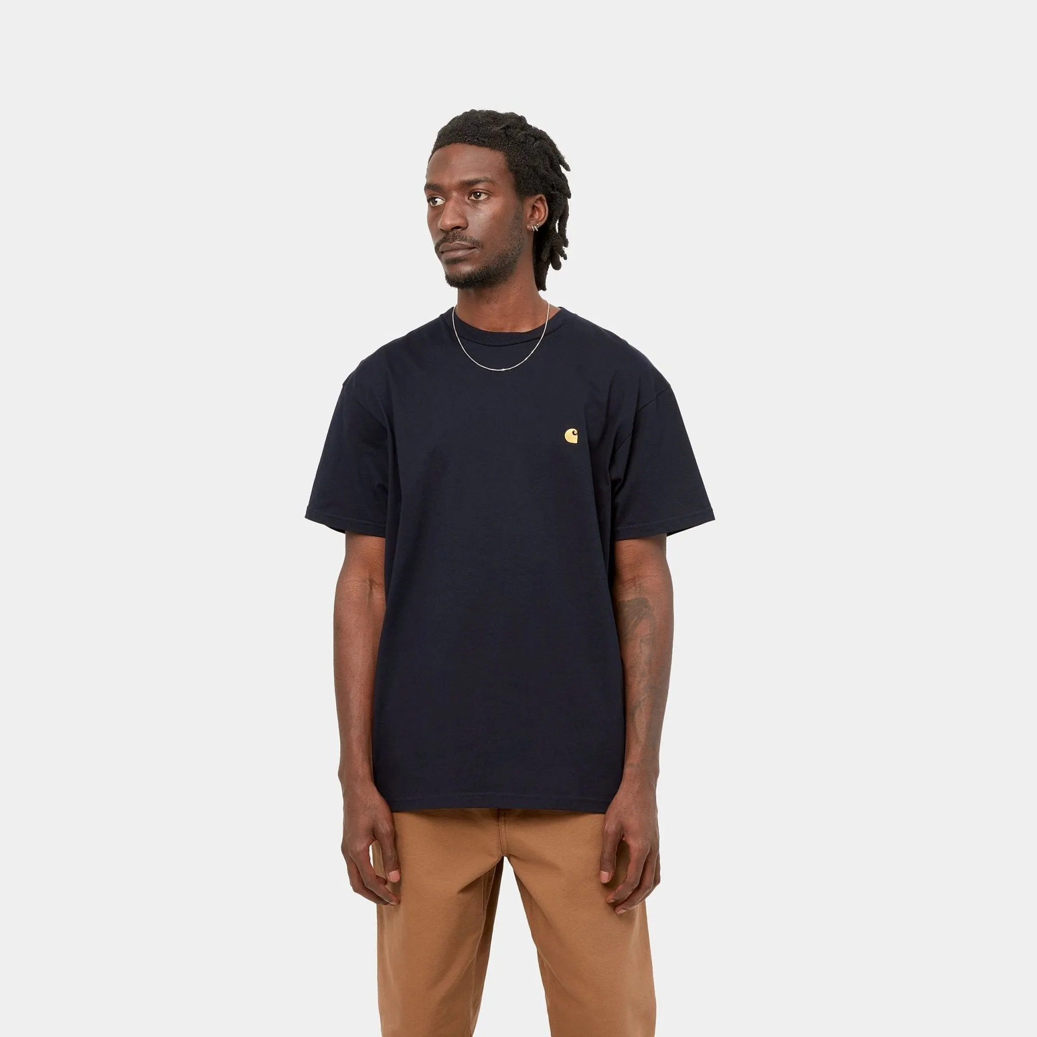 Carhartt WIP - S/S Chase T-Shirt Dark navy Gold