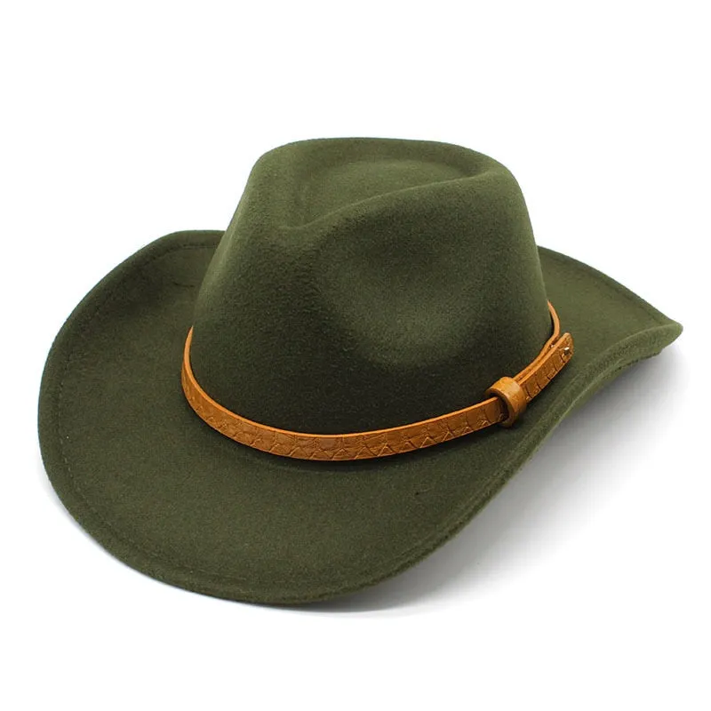 Casual Solid Partywear Western Jazz Cowboy Hat for Men and Women