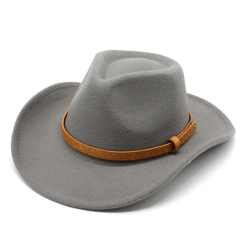 Casual Solid Partywear Western Jazz Cowboy Hat for Men and Women