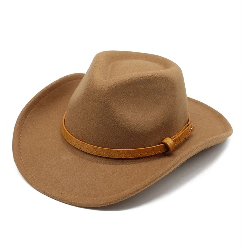 Casual Solid Partywear Western Jazz Cowboy Hat for Men and Women