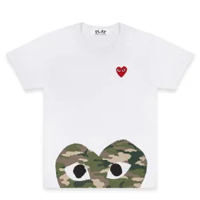 Comme des Garons PLAY Camo Half Heart SS Tee