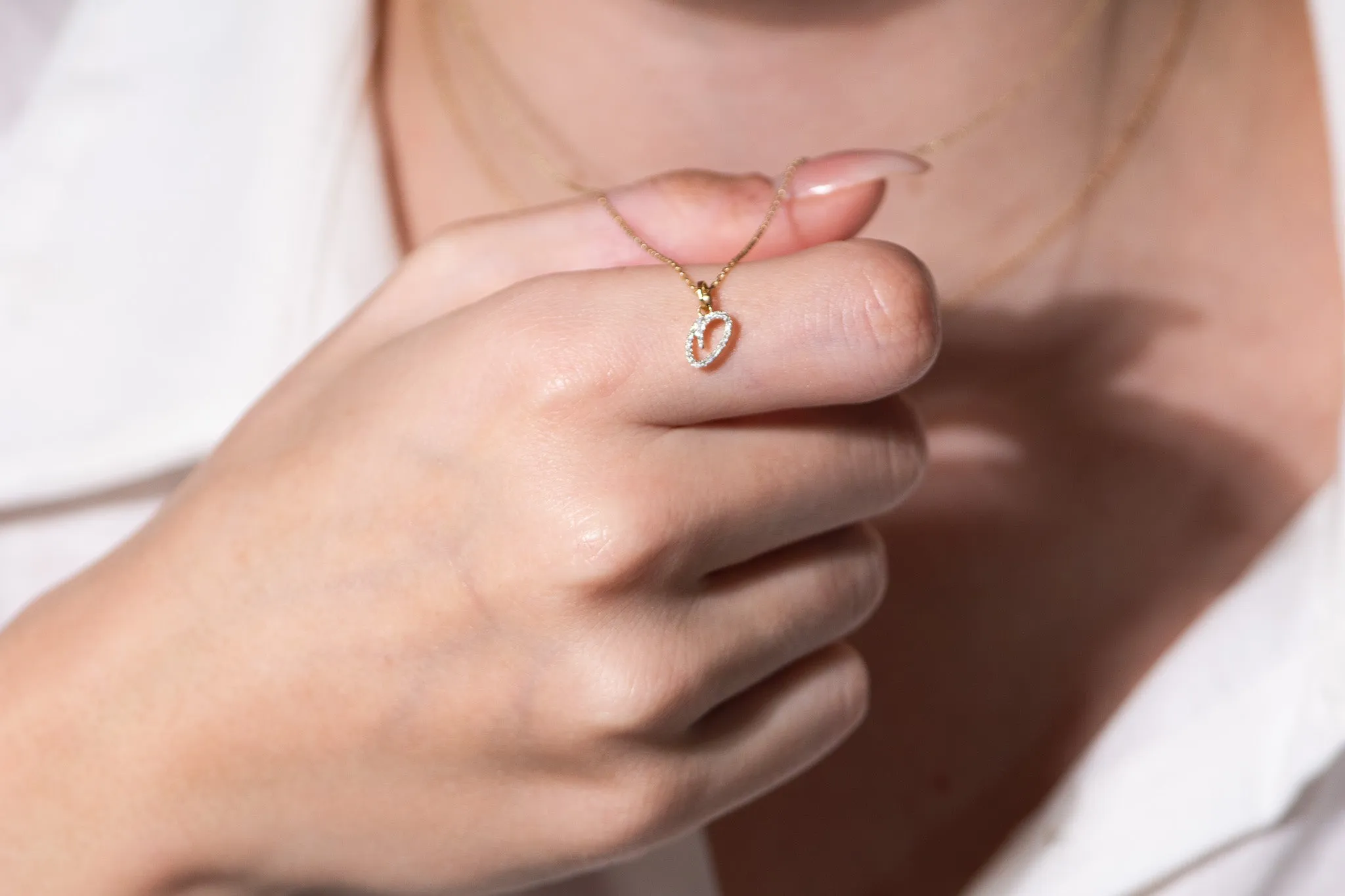 Cursive Diamond Initial Necklace