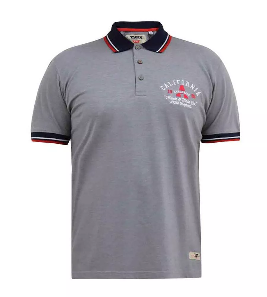 D555 Big Mens Pique Polo Shirt With Chest Embroidery (MERSEA)