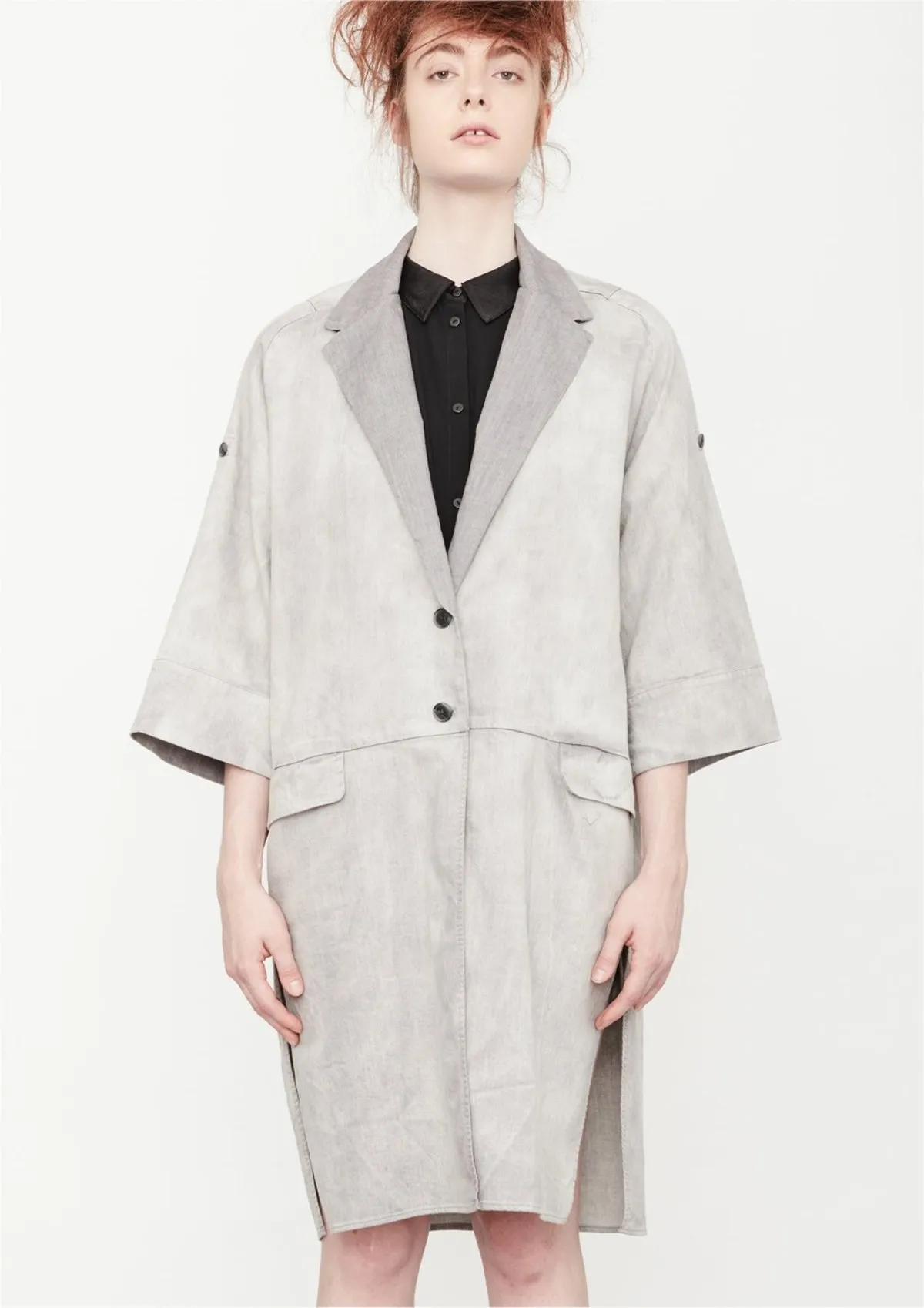 DENIM COAT - gray