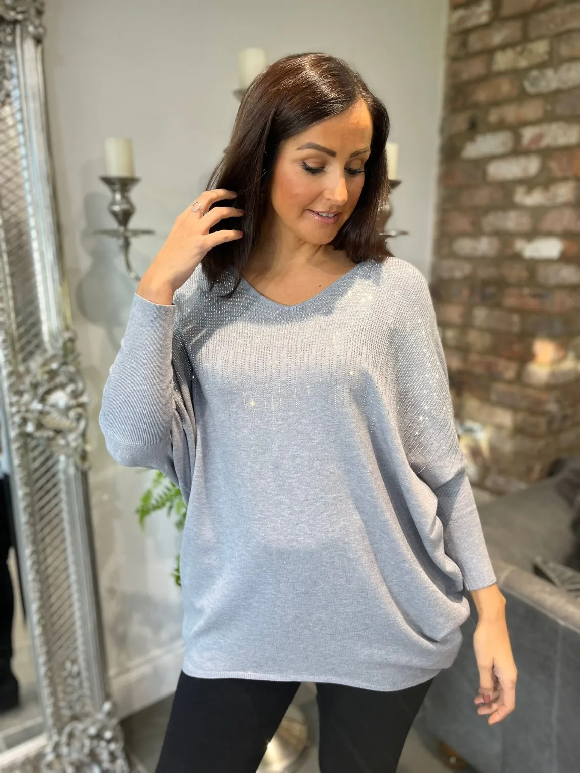 Descending Gem Fine Knit Jumper Janette