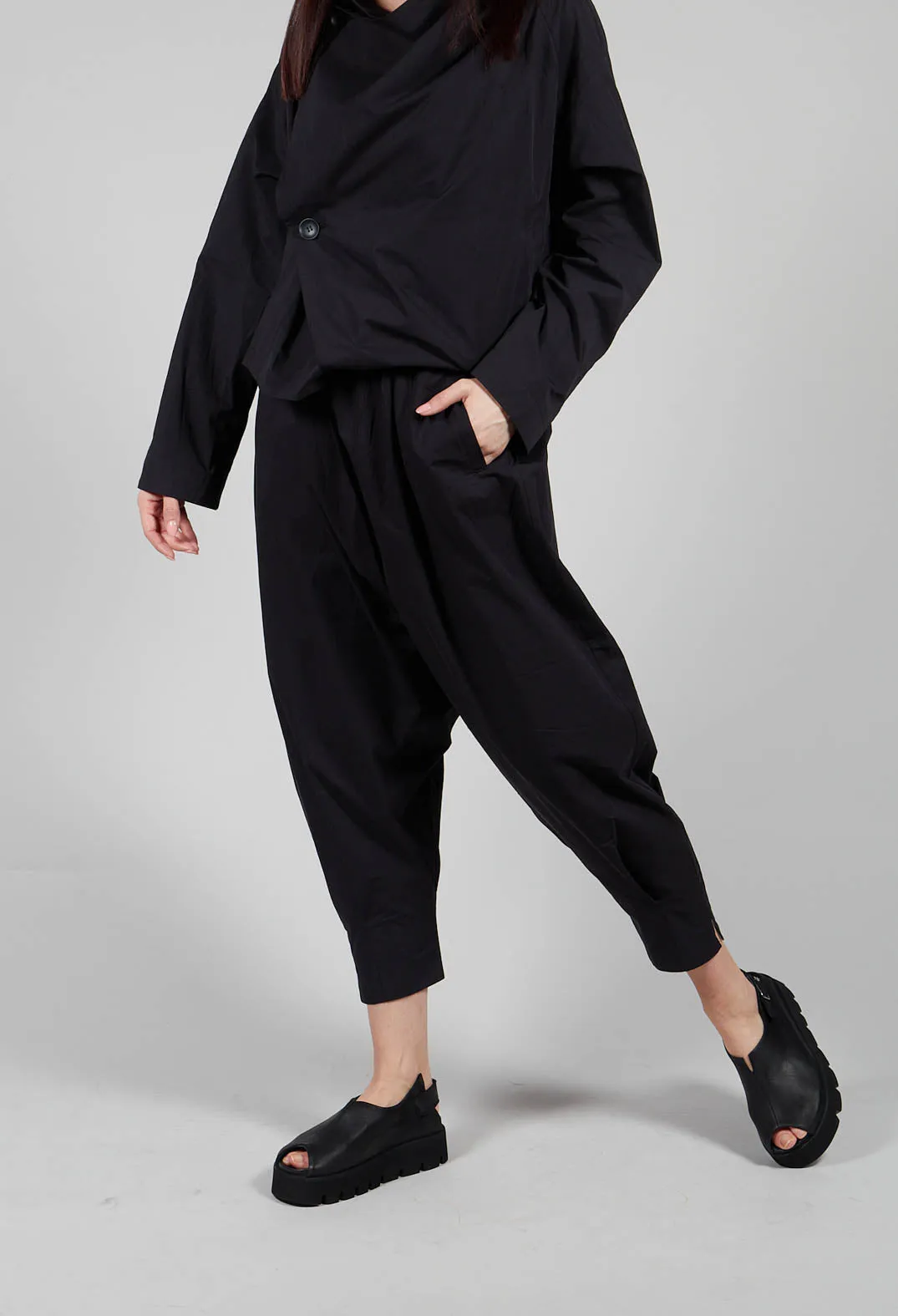 Drop Crotch Trouser in Black