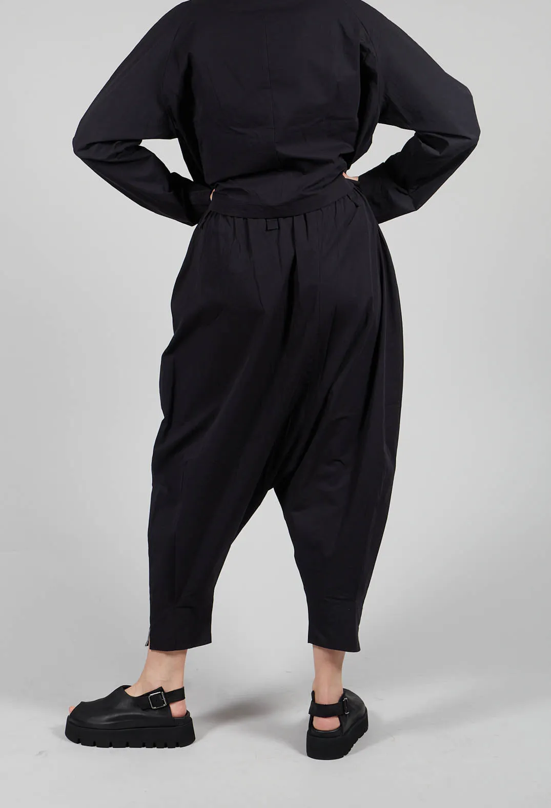 Drop Crotch Trouser in Black