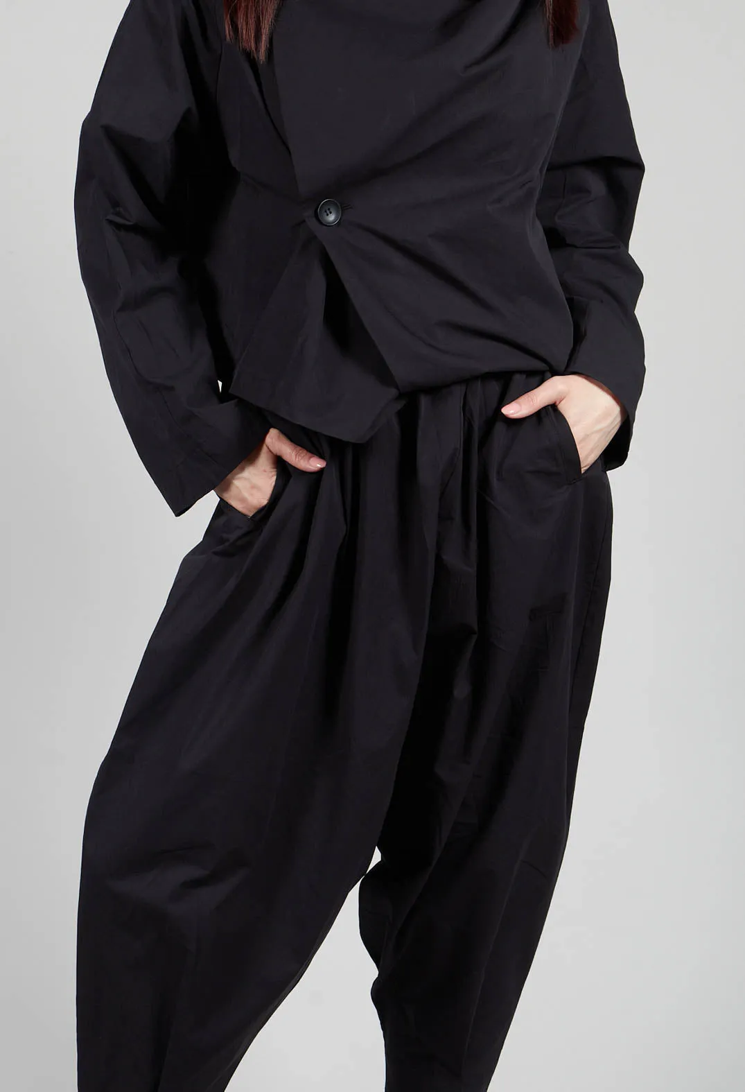 Drop Crotch Trouser in Black