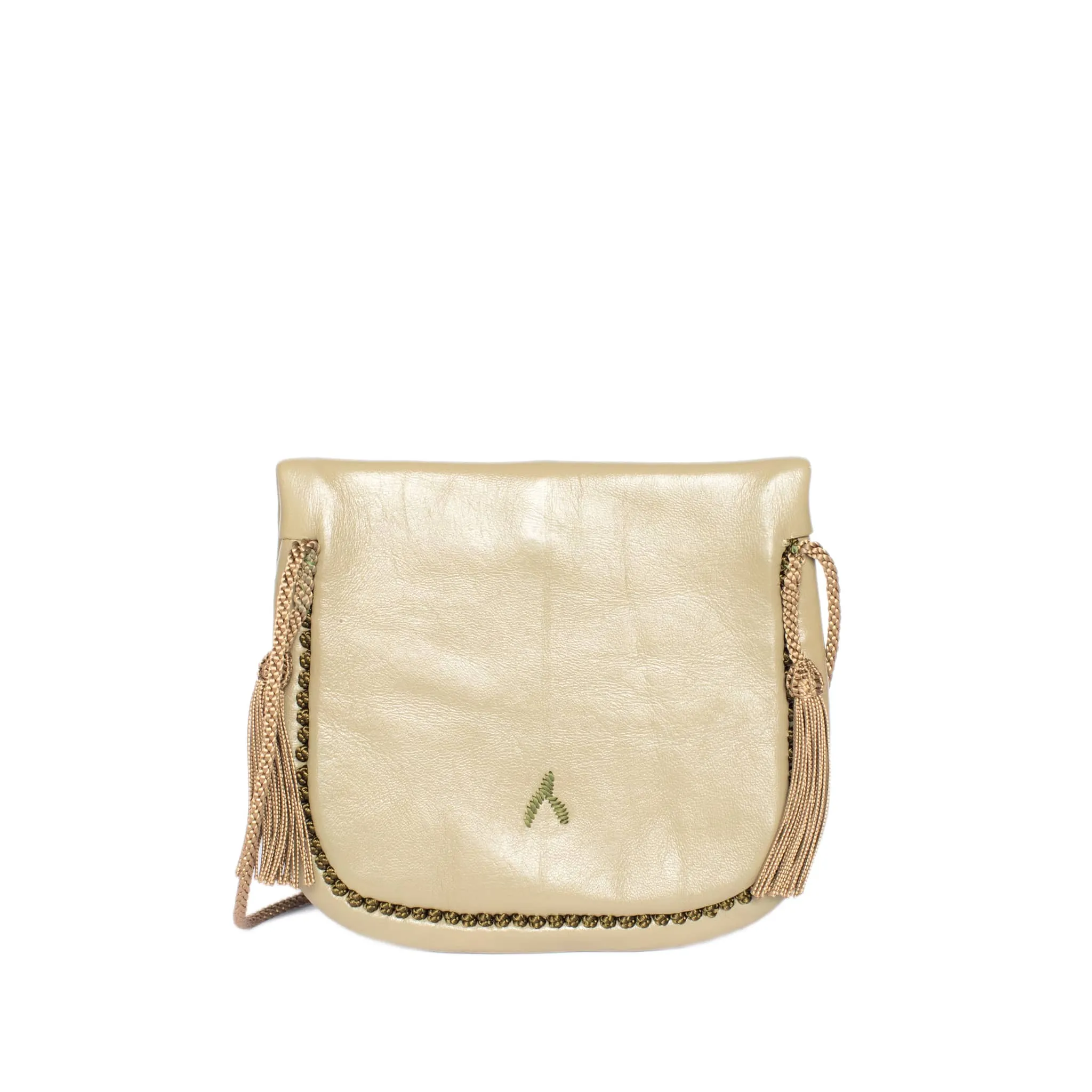 Embroidered Mini Crossbody Bag Khaki