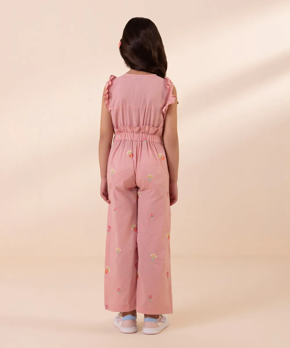 Embroidered Yarn Dyed Jumpsuit