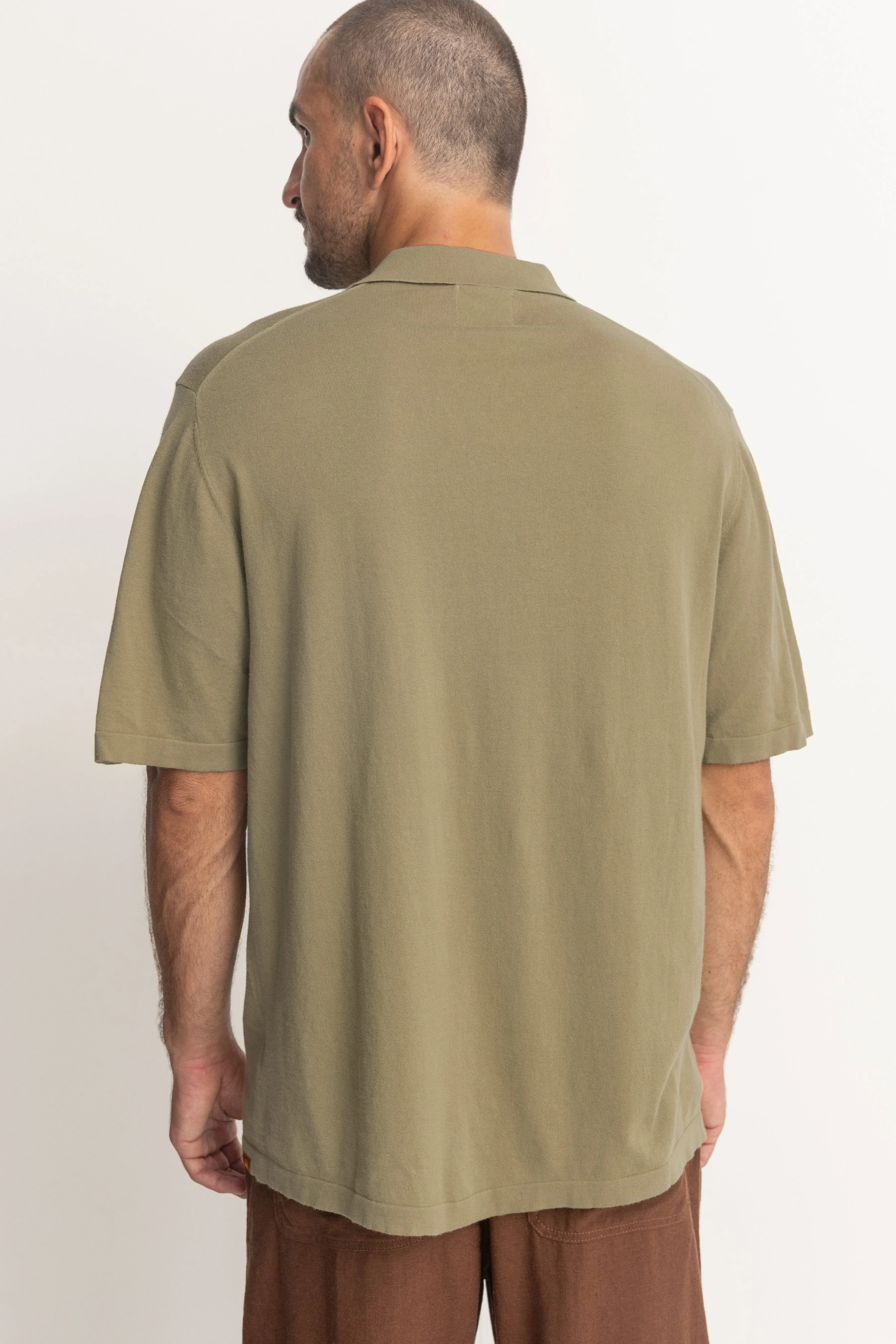 Essential Knit Ss Polo Herb