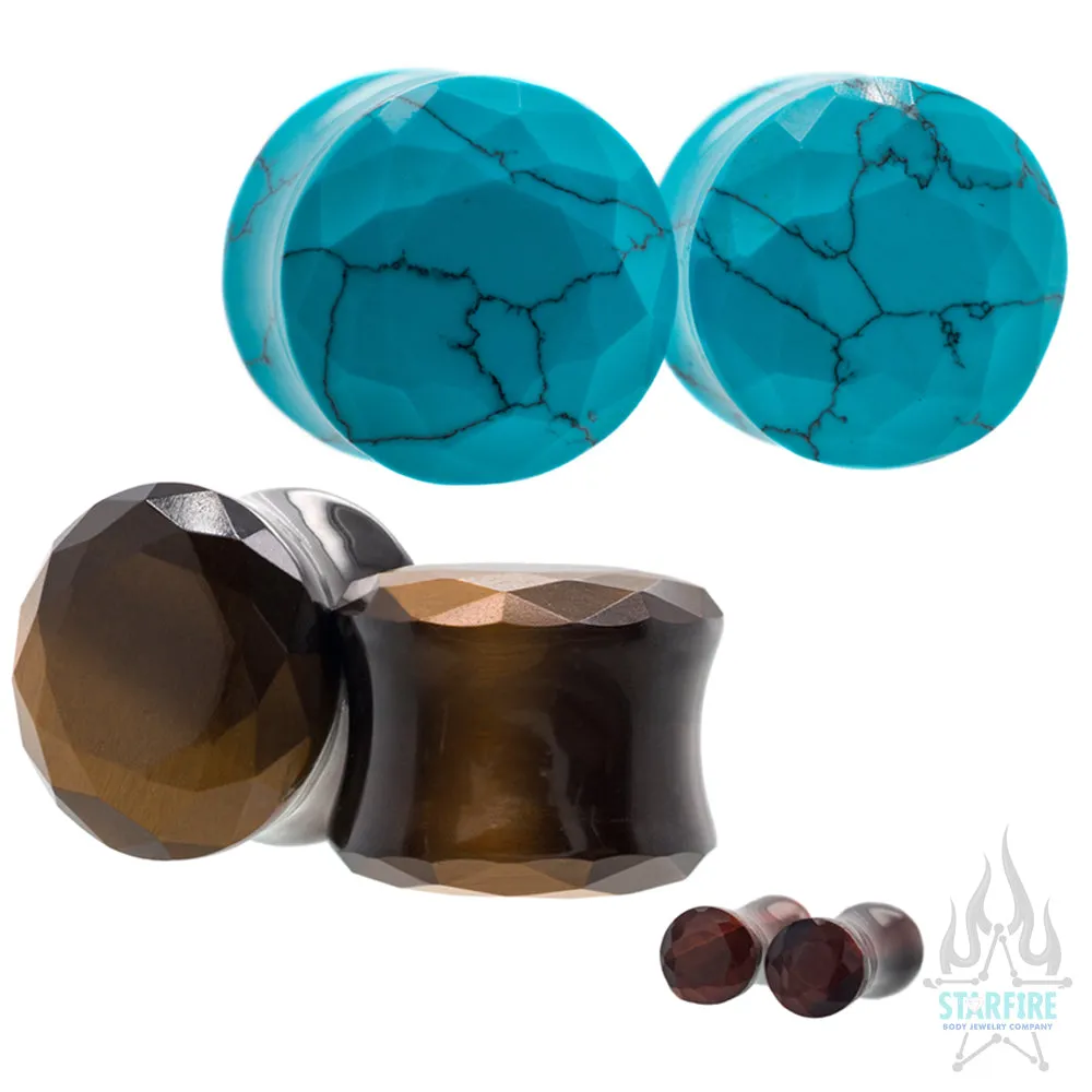 Faceted Stone Plugs