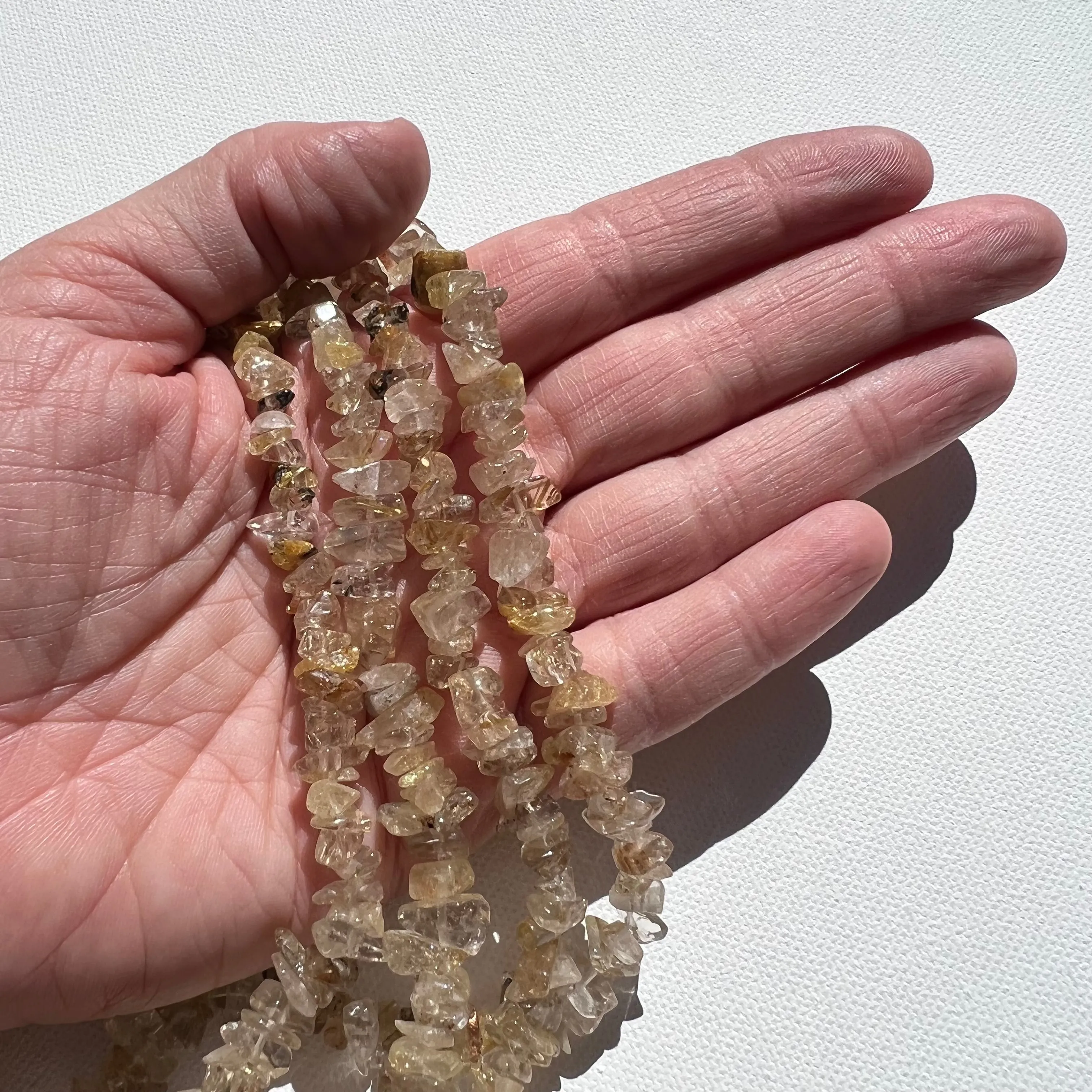 Golden Rutilated Quartz Chips