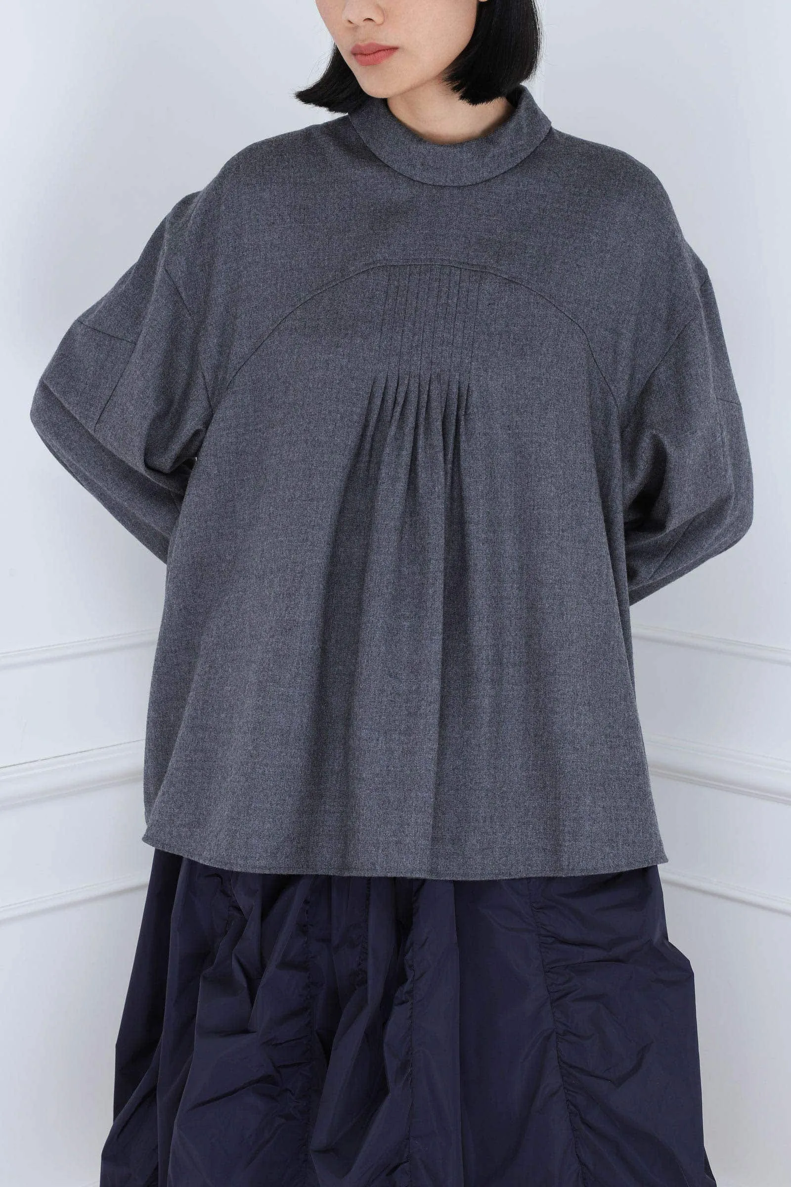 Grey Back Tie Pullover