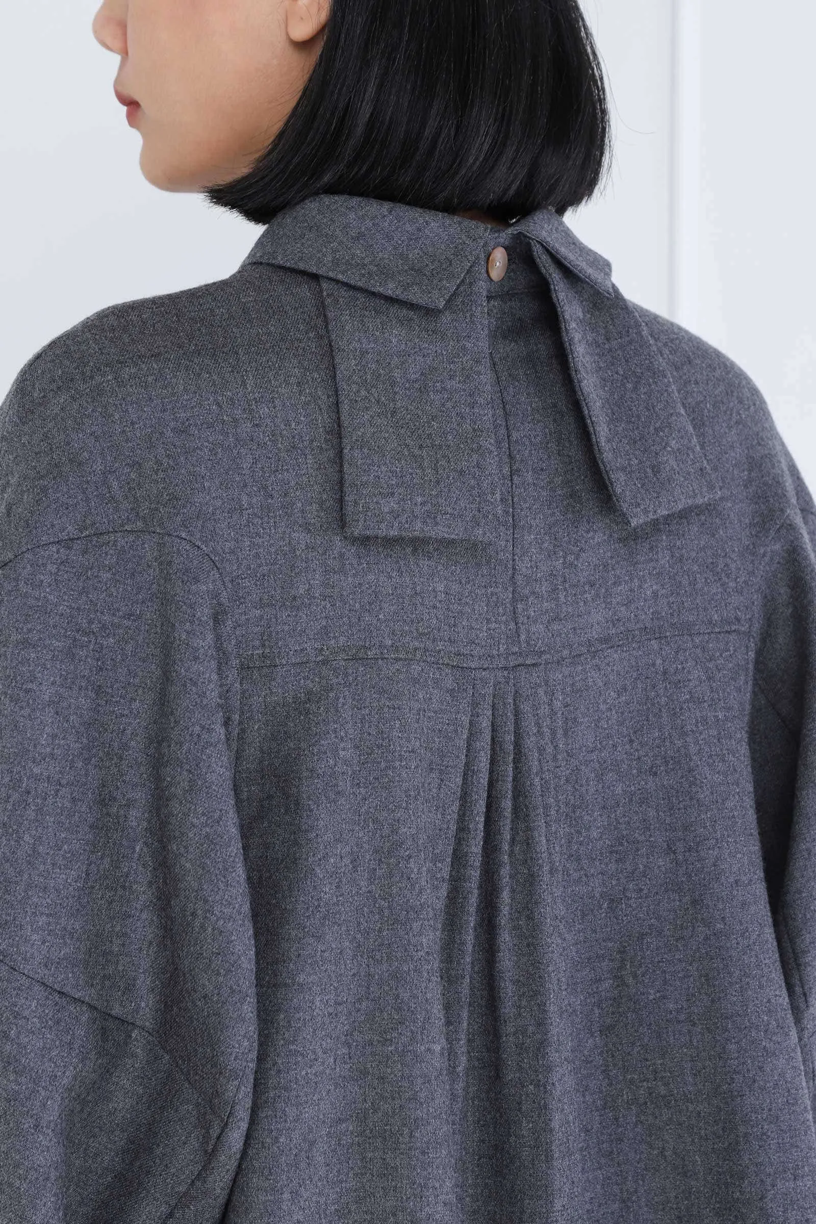 Grey Back Tie Pullover