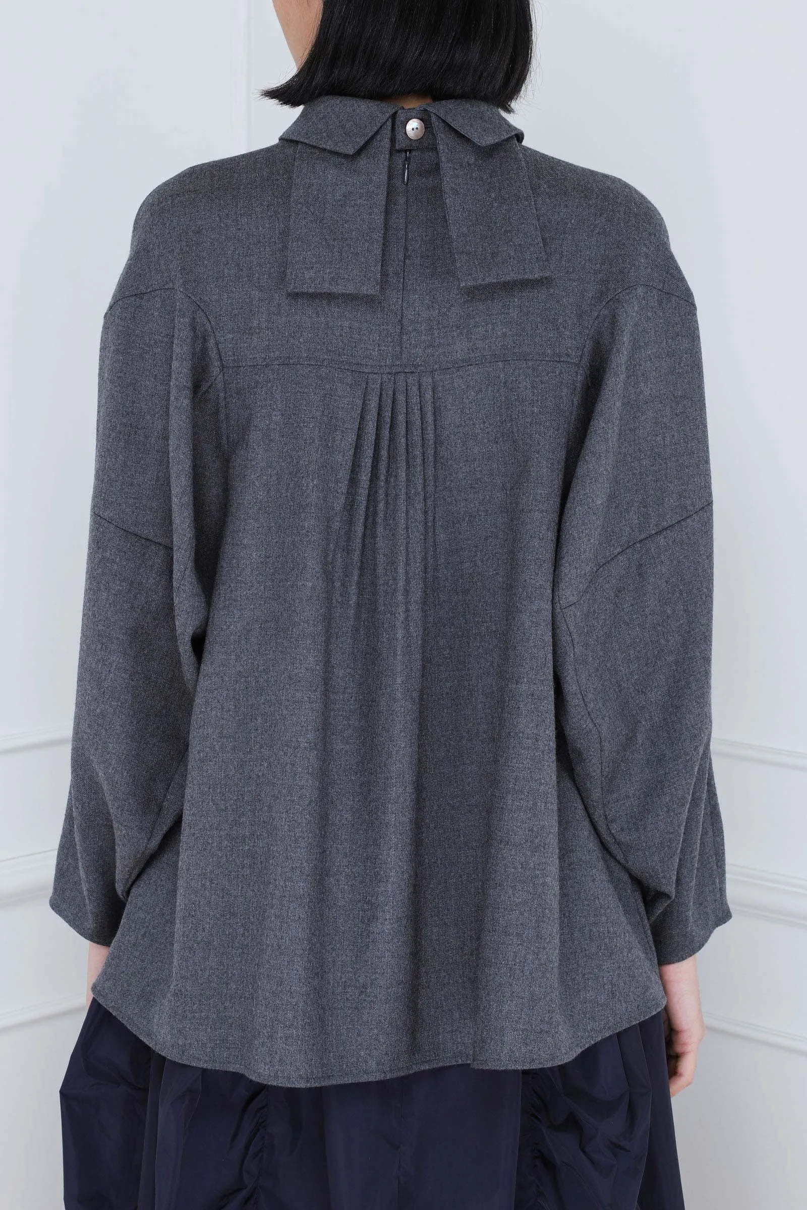 Grey Back Tie Pullover