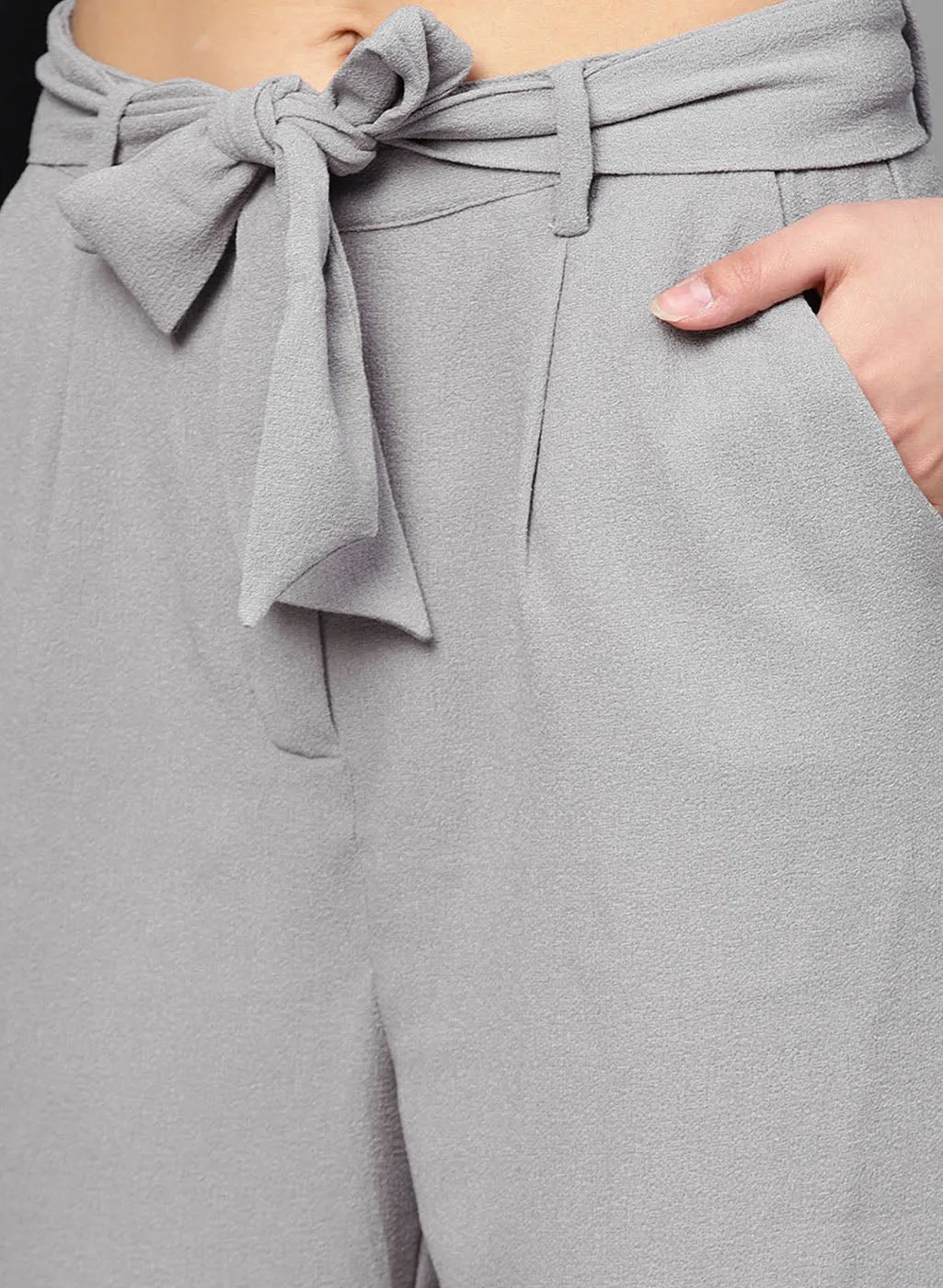 Grey Color Fiited Trouser