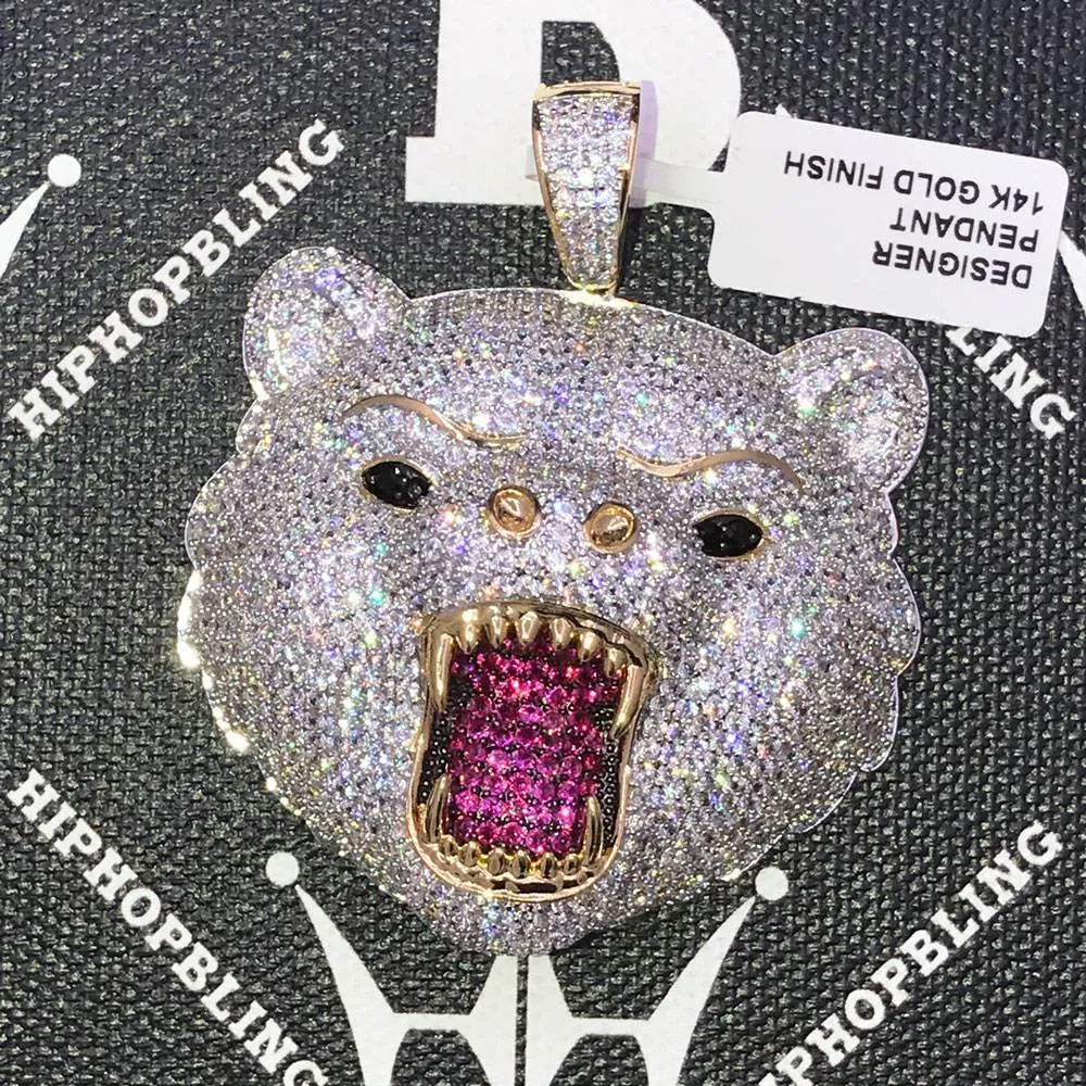 Grizzly Bear CZ Hip Hop Bling Bling Pendant