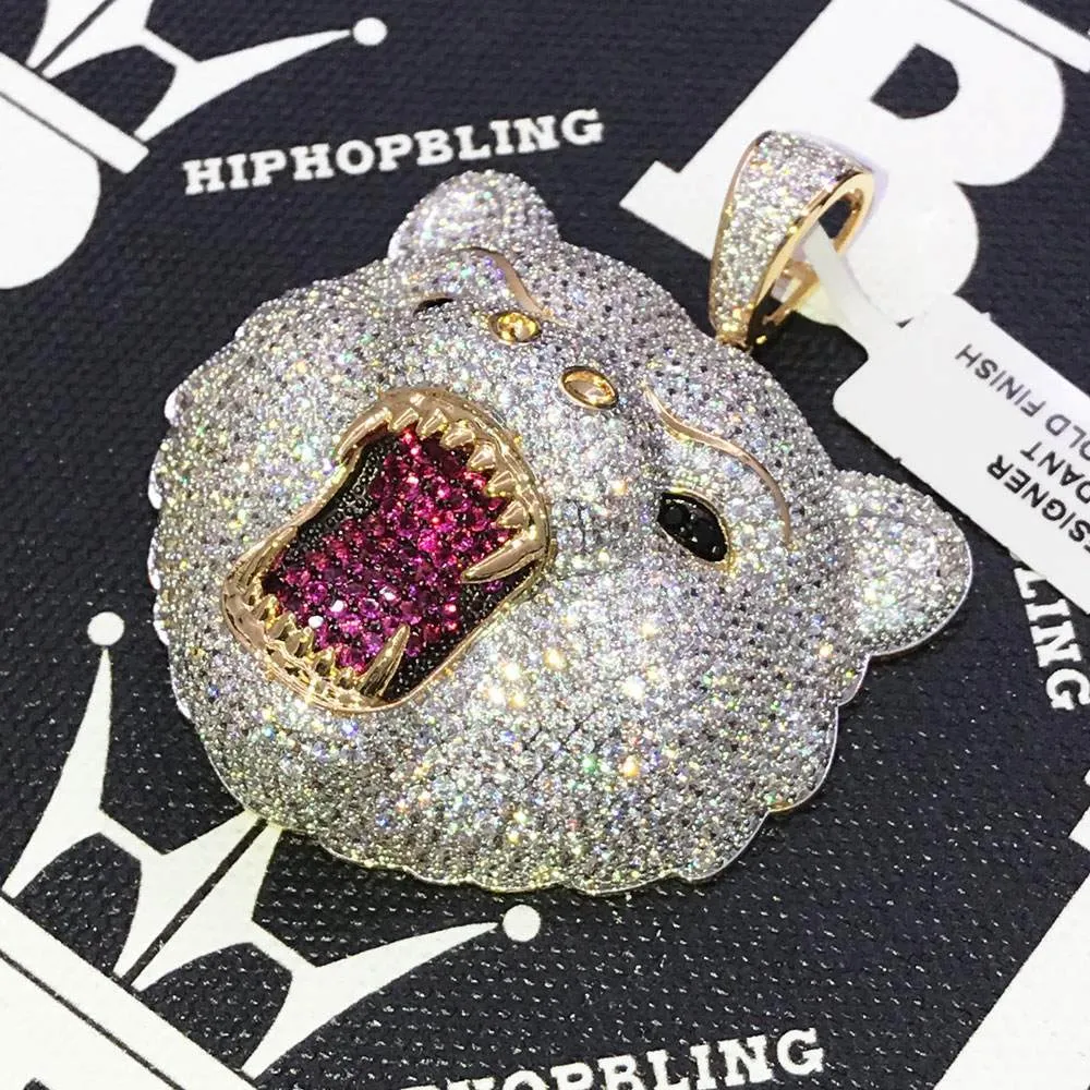 Grizzly Bear CZ Hip Hop Bling Bling Pendant