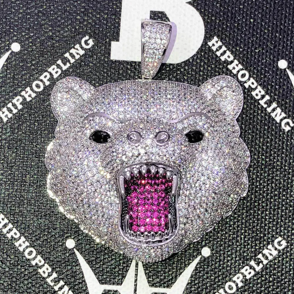 Grizzly Bear CZ Hip Hop Bling Bling Pendant