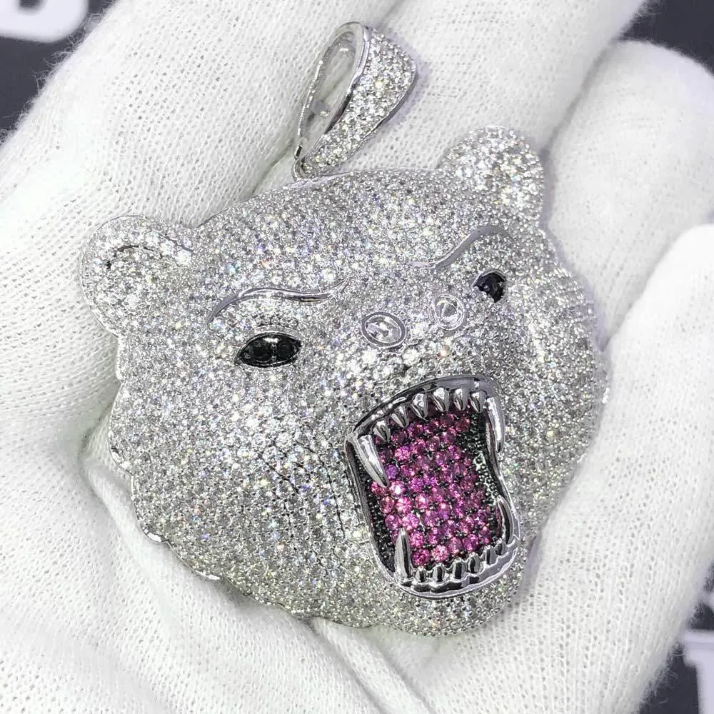 Grizzly Bear CZ Hip Hop Bling Bling Pendant