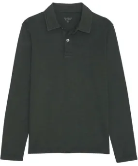 Hartford Men's Knit Long Sleeve Polo In Charcoal