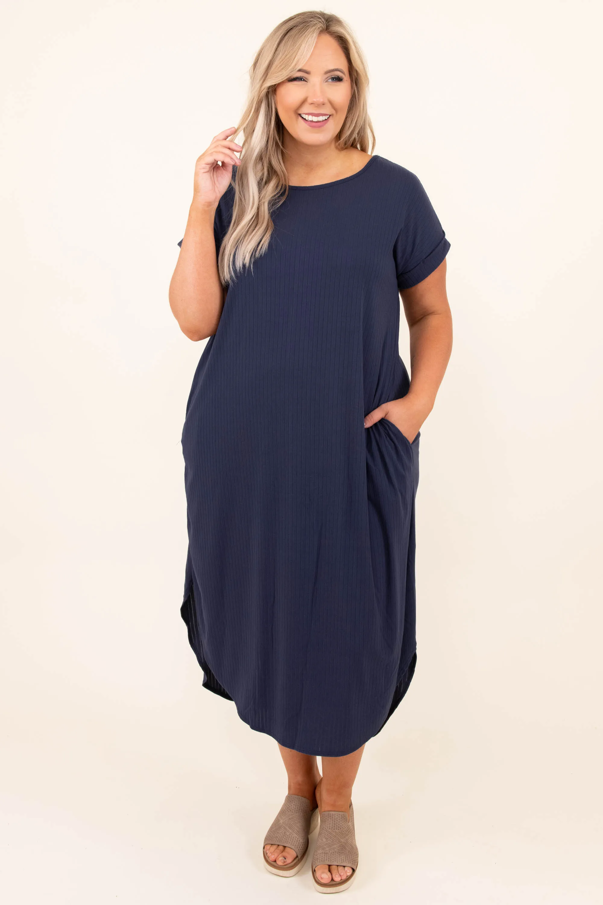 Here We Go Again Dress, Navy