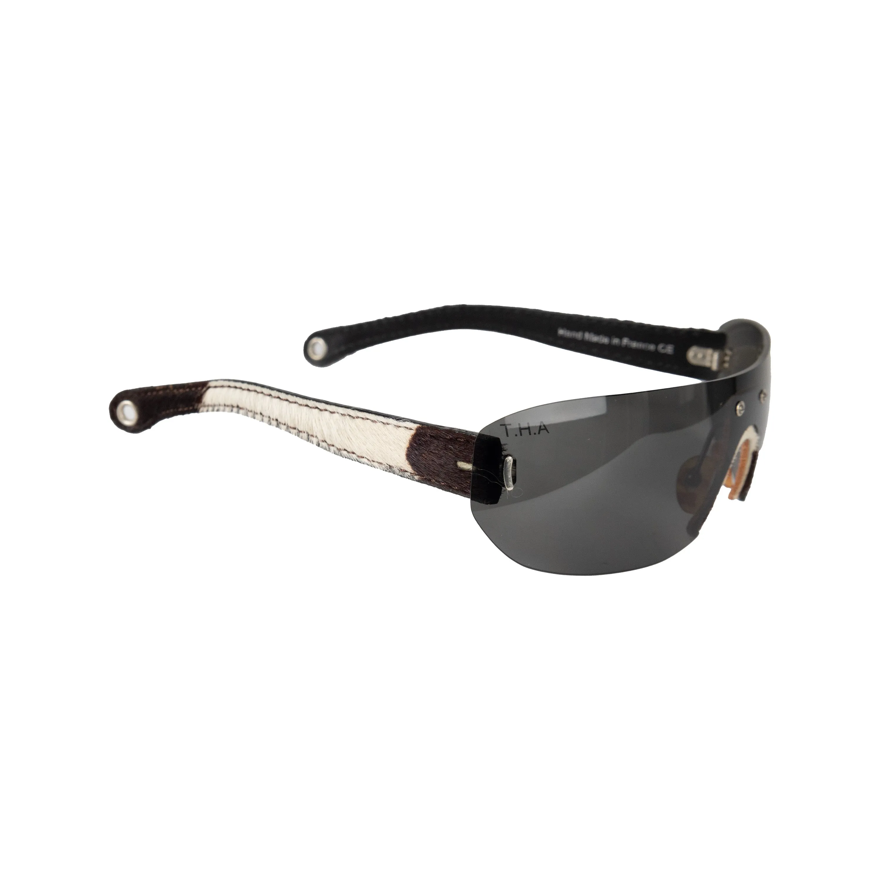 Histoire de Voir Leather and Ponyhair Aviator Sunglasses - '10s