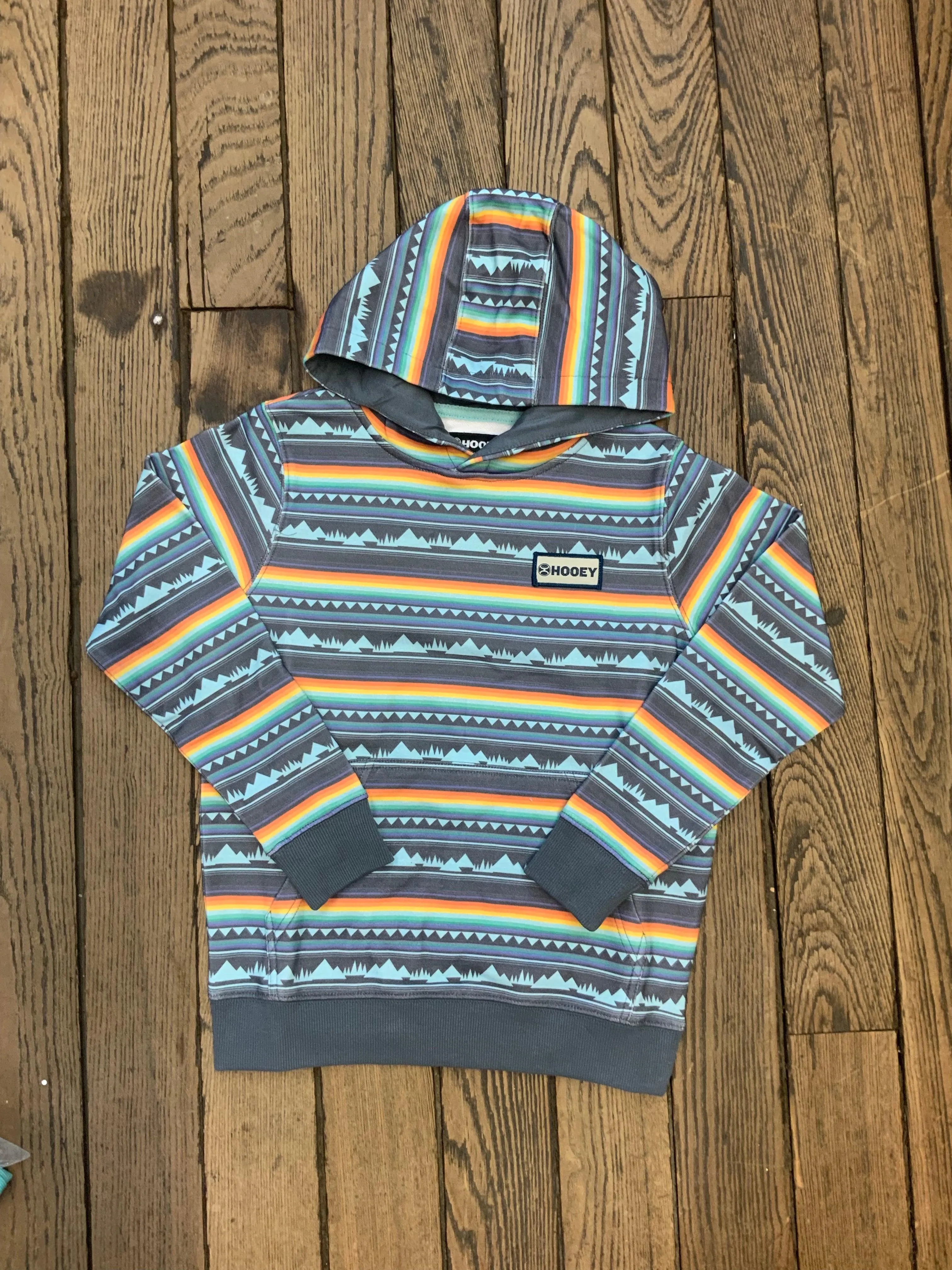 Hooey Youth Teton Blue Geo Hoodie HH1191BLNV-Y